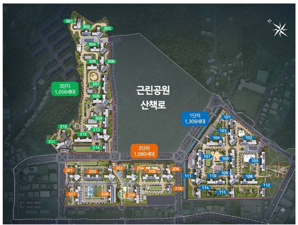대구 달서자이 제니크 전체 단지배치도