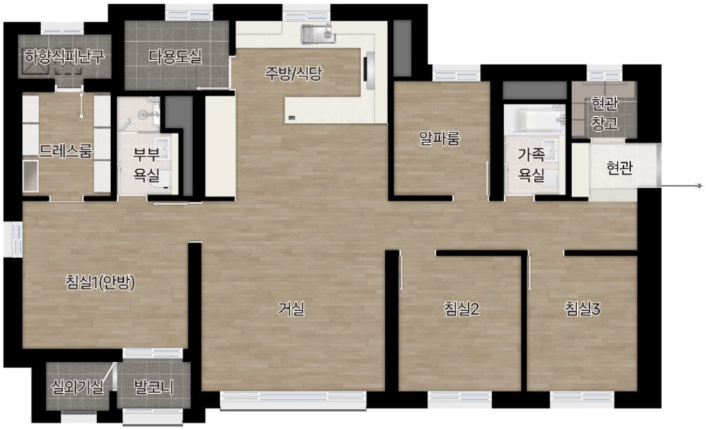 달서자이 제니크 84A 타입 평면도